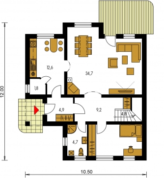 Mirror image | Floor plan of ground floor - PREMIER 58